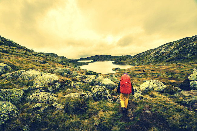 Image of a person hiking in Norway