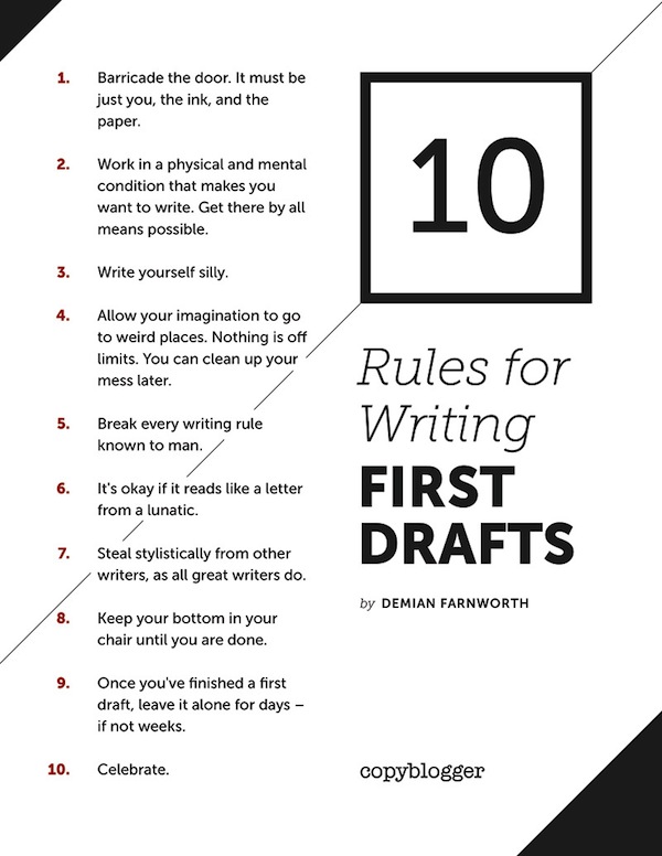 10 Rules for Writing First Drafts